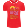 60s Keep the Love Flowing Funny Hippy Peace Mens Ringer T-Shirt FotL Red/White