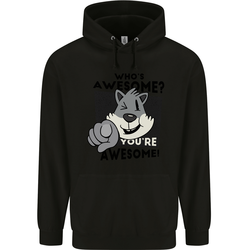 Who's Awesome You're Awesome Funny Mens 80% Cotton Hoodie Black