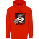 Who's Awesome You're Awesome Funny Mens 80% Cotton Hoodie Bright Red