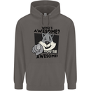 Who's Awesome You're Awesome Funny Mens 80% Cotton Hoodie Charcoal