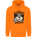 Who's Awesome You're Awesome Funny Mens 80% Cotton Hoodie Orange