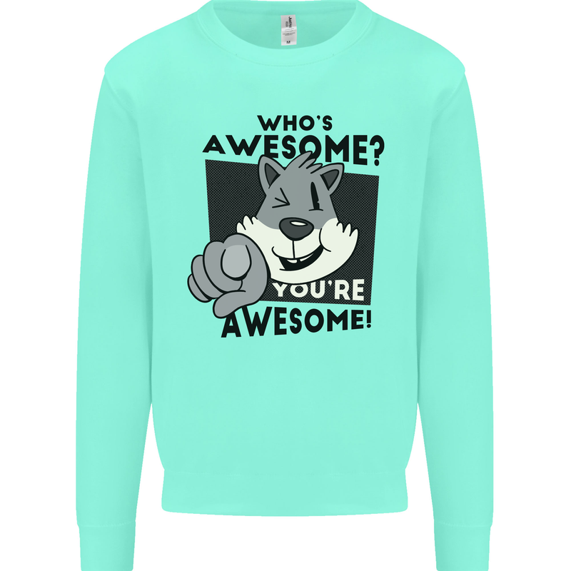 Who's Awesome You're Awesome Funny Mens Sweatshirt Jumper Peppermint