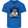 Who's Awesome You're Awesome Funny Mens V-Neck Cotton T-Shirt Royal Blue
