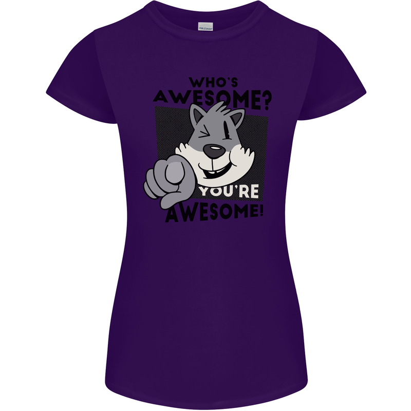 Who's Awesome You're Awesome Funny Womens Petite Cut T-Shirt Purple