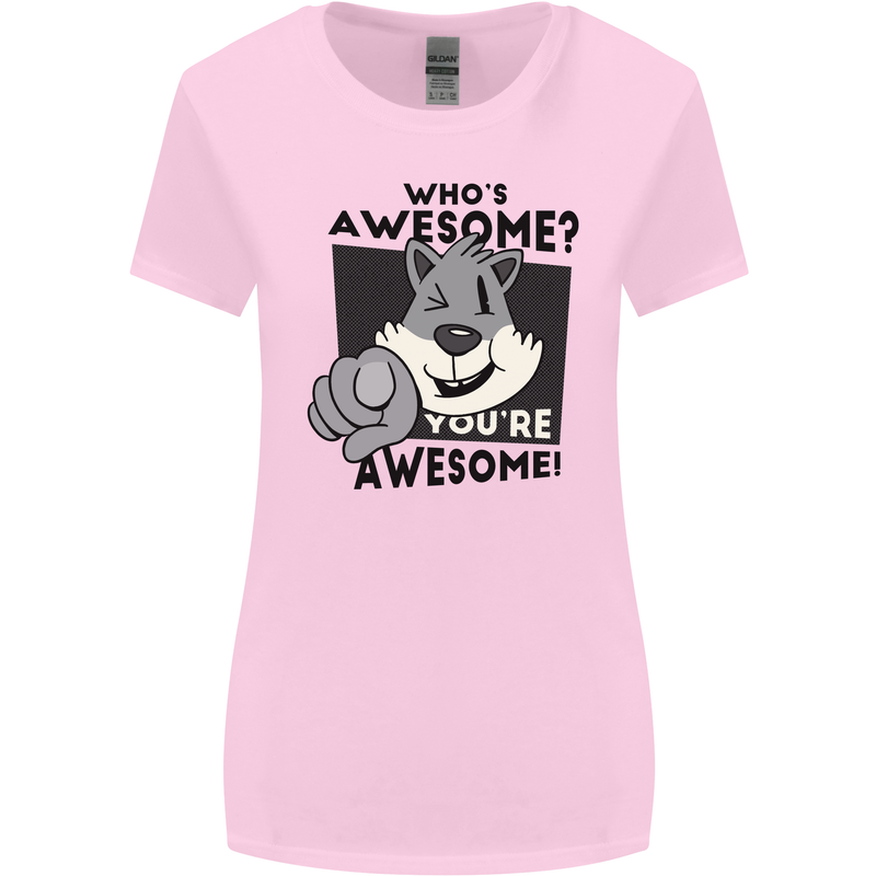 Who's Awesome You're Awesome Funny Womens Wider Cut T-Shirt Light Pink
