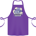 Whoos the Best Dad Funny Fathers Day Owl Cotton Apron 100% Organic Purple