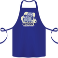 Whoos the Best Dad Funny Fathers Day Owl Cotton Apron 100% Organic Royal Blue