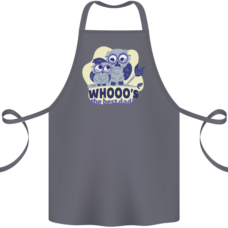 Whoos the Best Dad Funny Fathers Day Owl Cotton Apron 100% Organic Steel