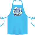 Whoos the Best Dad Funny Fathers Day Owl Cotton Apron 100% Organic Turquoise
