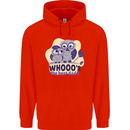Whoos the Best Dad Funny Fathers Day Owl Mens 80% Cotton Hoodie Bright Red