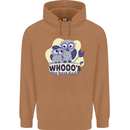 Whoos the Best Dad Funny Fathers Day Owl Mens 80% Cotton Hoodie Caramel Latte