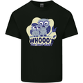 Whoos the Best Dad Funny Fathers Day Owl Mens Cotton T-Shirt Tee Top Black