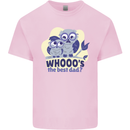 Whoos the Best Dad Funny Fathers Day Owl Mens Cotton T-Shirt Tee Top Light Pink