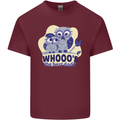 Whoos the Best Dad Funny Fathers Day Owl Mens Cotton T-Shirt Tee Top Maroon