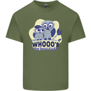 Whoos the Best Dad Funny Fathers Day Owl Mens Cotton T-Shirt Tee Top Military Green
