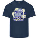 Whoos the Best Dad Funny Fathers Day Owl Mens Cotton T-Shirt Tee Top Navy Blue