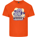 Whoos the Best Dad Funny Fathers Day Owl Mens Cotton T-Shirt Tee Top Orange