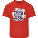 Whoos the Best Dad Funny Fathers Day Owl Mens Cotton T-Shirt Tee Top Red
