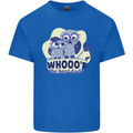 Whoos the Best Dad Funny Fathers Day Owl Mens Cotton T-Shirt Tee Top Royal Blue