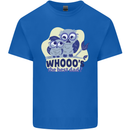 Whoos the Best Dad Funny Fathers Day Owl Mens Cotton T-Shirt Tee Top Royal Blue