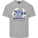 Whoos the Best Dad Funny Fathers Day Owl Mens Cotton T-Shirt Tee Top Sports Grey