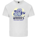 Whoos the Best Dad Funny Fathers Day Owl Mens Cotton T-Shirt Tee Top White
