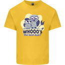 Whoos the Best Dad Funny Fathers Day Owl Mens Cotton T-Shirt Tee Top Yellow
