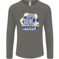 Whoos the Best Dad Funny Fathers Day Owl Mens Long Sleeve T-Shirt Charcoal