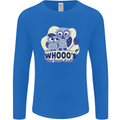 Whoos the Best Dad Funny Fathers Day Owl Mens Long Sleeve T-Shirt Royal Blue