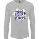 Whoos the Best Dad Funny Fathers Day Owl Mens Long Sleeve T-Shirt Sports Grey