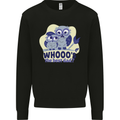 Whoos the Best Dad Funny Fathers Day Owl Mens Sweatshirt Jumper Black
