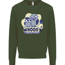 Whoos the Best Dad Funny Fathers Day Owl Mens Sweatshirt Jumper Forest Green