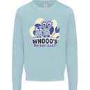 Whoos the Best Dad Funny Fathers Day Owl Mens Sweatshirt Jumper Light Blue