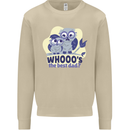Whoos the Best Dad Funny Fathers Day Owl Mens Sweatshirt Jumper Sand