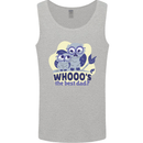 Whoos the Best Dad Funny Fathers Day Owl Mens Vest Tank Top Sports Grey