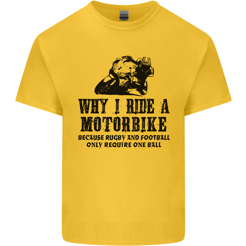 Why I Ride a Motorbike Motorcycle Biker Kids T-Shirt Childrens Yellow