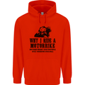 Why I Ride a Motorbike Motorcycle Biker Mens 80% Cotton Hoodie Bright Red