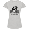 Why I Ride a Motorbike Motorcycle Biker Womens Petite Cut T-Shirt Sports Grey