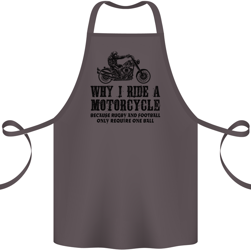 Why I Ride a Motorcycle Biker Funny Bike Cotton Apron 100% Organic Dark Grey