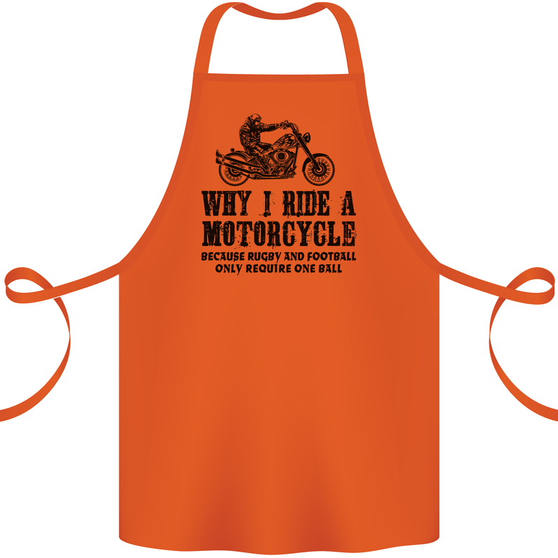 Why I Ride a Motorcycle Biker Funny Bike Cotton Apron 100% Organic Orange