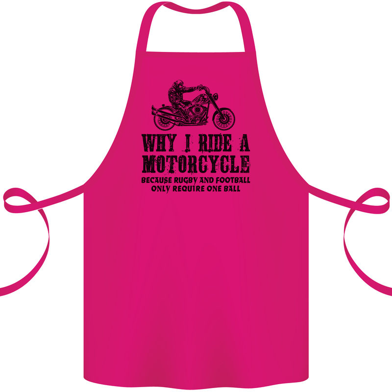Why I Ride a Motorcycle Biker Funny Bike Cotton Apron 100% Organic Pink