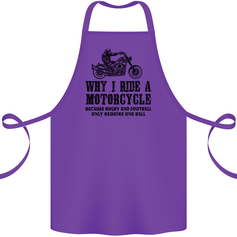 Why I Ride a Motorcycle Biker Funny Bike Cotton Apron 100% Organic Purple