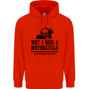 Why I Ride a Motorcycle Biker Funny Bike Mens 80% Cotton Hoodie Bright Red