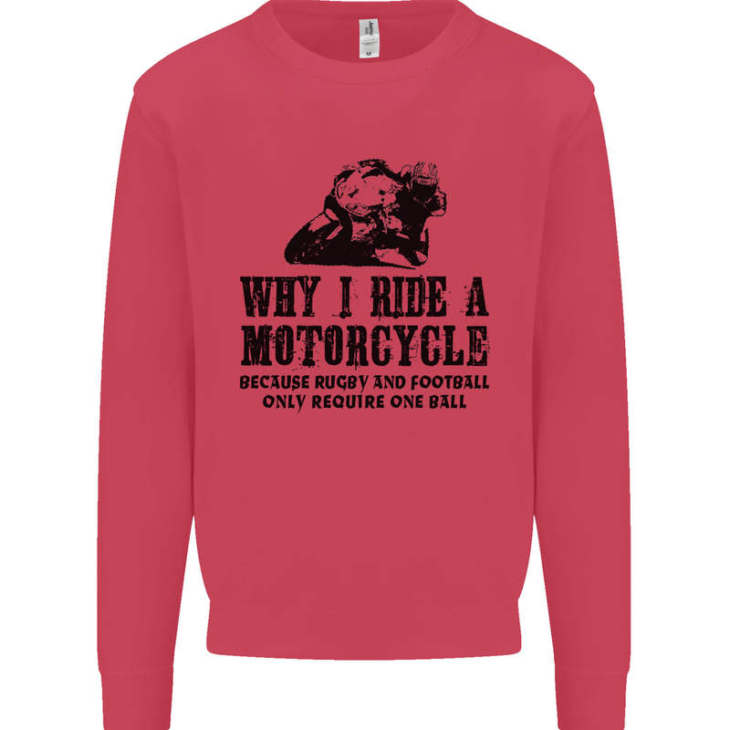 Why I Ride a Motorcycle Biker Funny Bike Mens Sweatshirt Jumper Heliconia