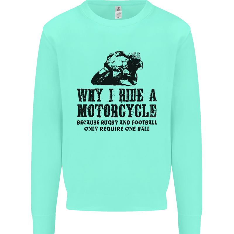 Why I Ride a Motorcycle Biker Funny Bike Mens Sweatshirt Jumper Peppermint