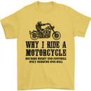 Why I Ride a Motorcycle Biker Funny Bike Mens T-Shirt Cotton Gildan Yellow