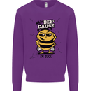 Why? Bee-Cause I'm Cool Funny Bee Kids Sweatshirt Jumper Purple