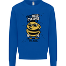 Why? Bee-Cause I'm Cool Funny Bee Kids Sweatshirt Jumper Royal Blue
