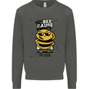 Why? Bee-Cause I'm Cool Funny Bee Kids Sweatshirt Jumper Storm Grey