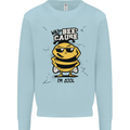 Why? Bee-Cause I'm Cool Funny Bee Mens Sweatshirt Jumper Light Blue